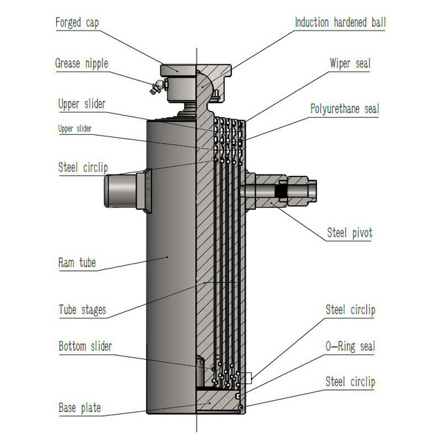 Light Duty Under Body Telescopic Cylinder