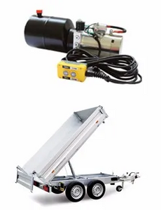 hydraulic power unit system for dump truck and trailer